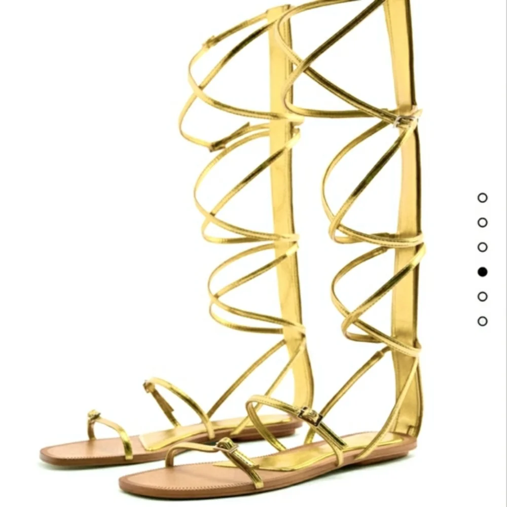 ZARA  MULTI STRAP FLAT SANDALS with buckle detail bloggers favorite - Picture 6 of 12